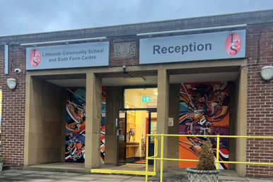 Entrance to Littleover Community School where Ganymede supported the Year 11 mock interview day.